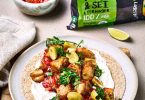 Wraps med salsa, torsk og sei