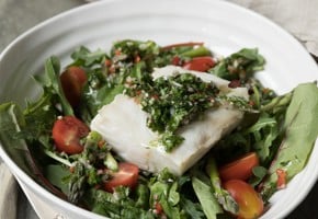 Torsk med chimichurri og grønn salat